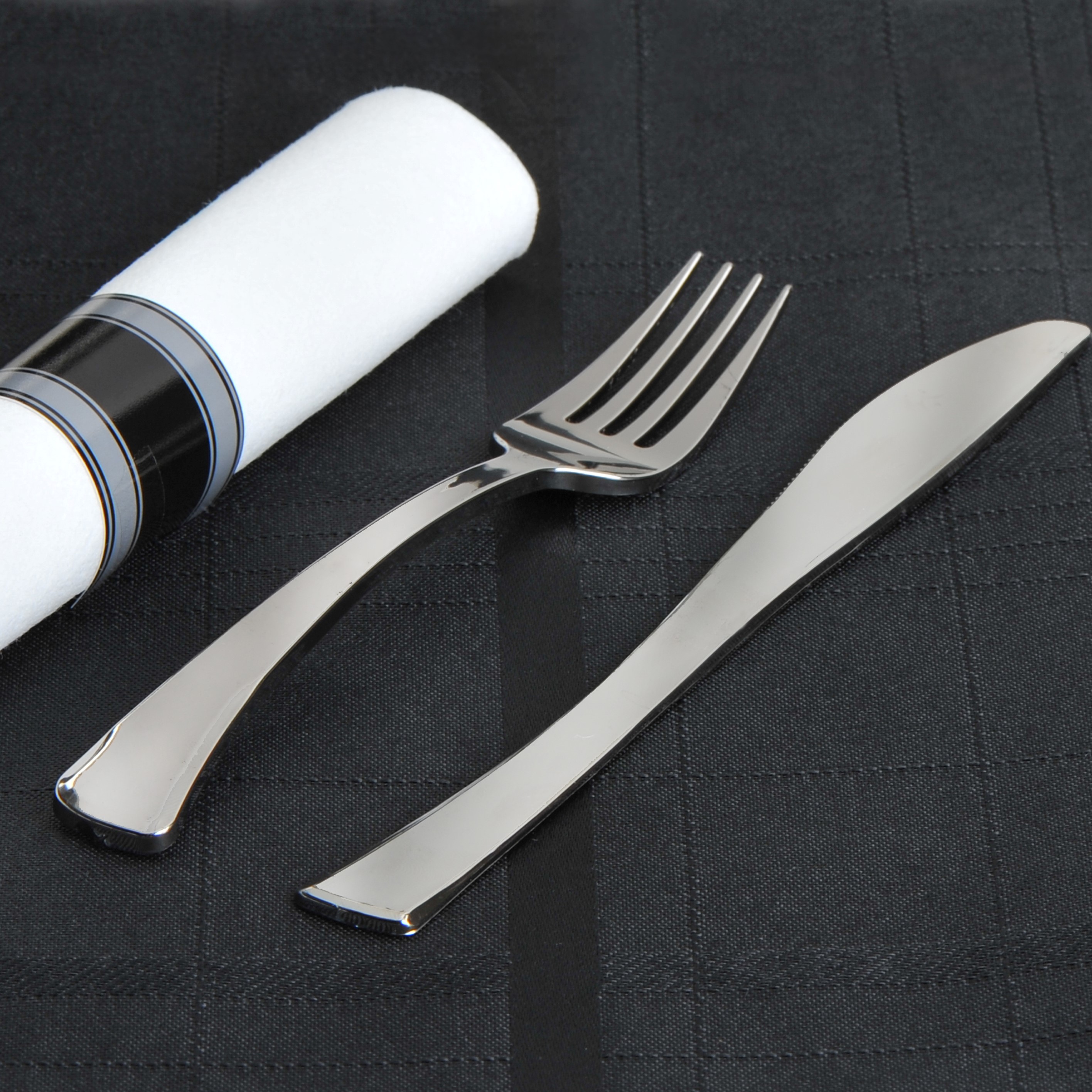 GlimmerWare - Rolled Cutlery Kit (Knife, Fork & Napkin)