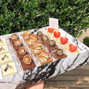 White Marble Cardboard and Lid (L)